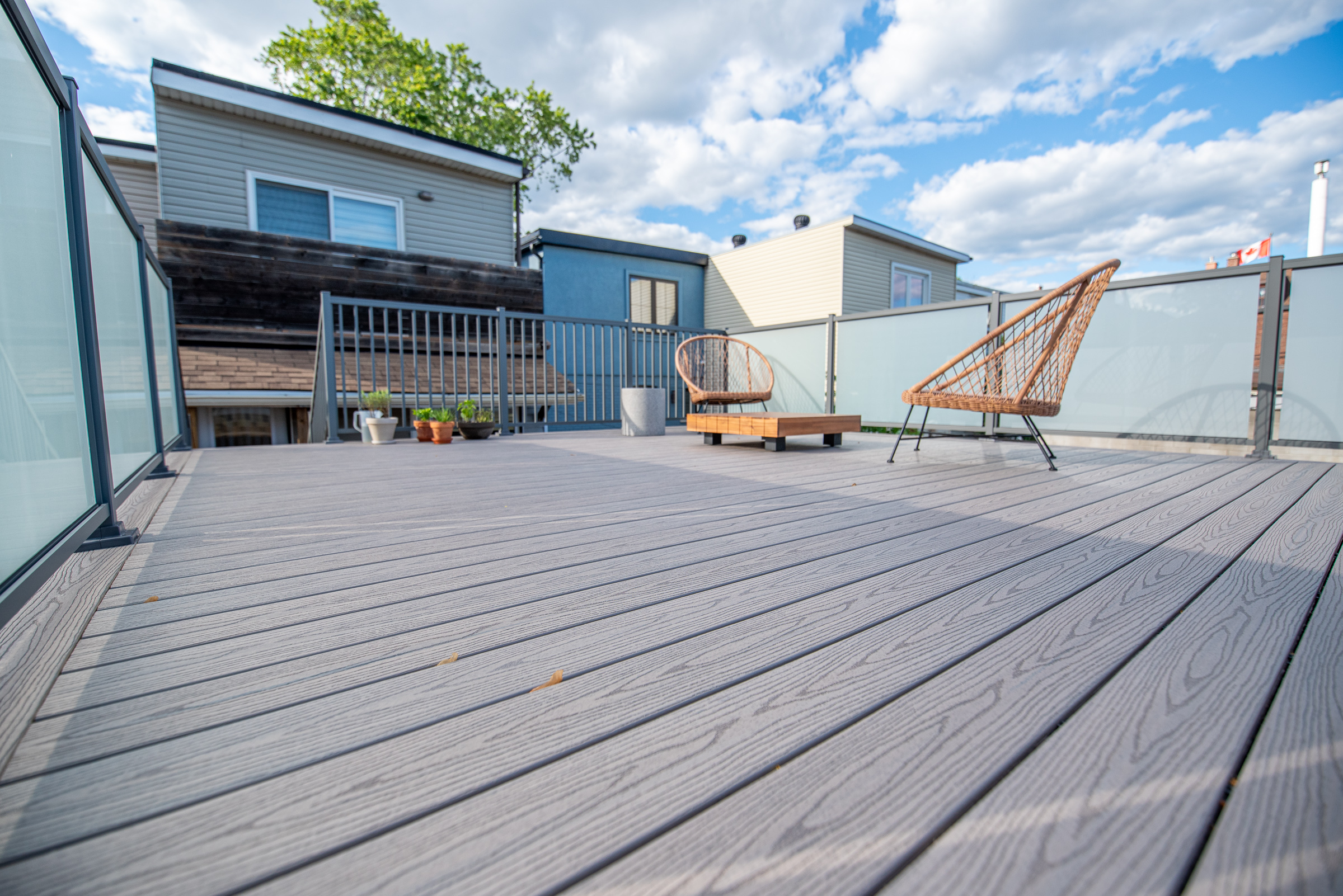 Composite rooftop deck in Toronto by Delta Decks